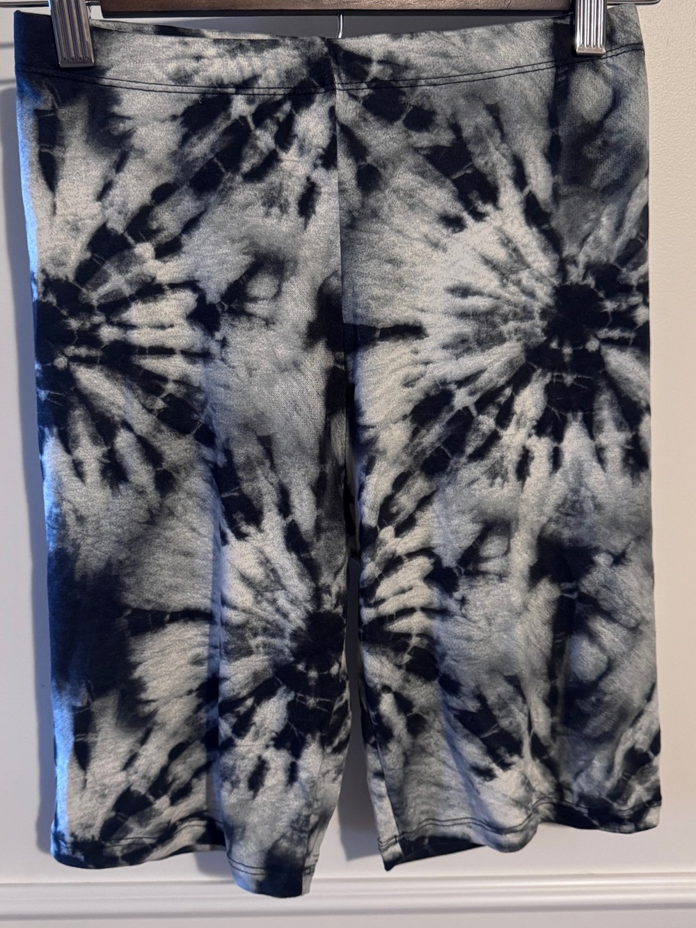 Tie-Dye Black & White Biker Shorts